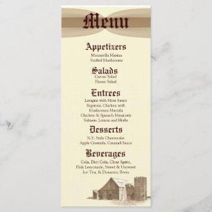 25 Menu Cards Vintage Country Barn Farm Silo