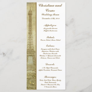 25 Menu Cards Vintage Paris