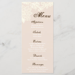 25 Menu Cards Vintage Victorian Lace Light Pink