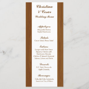 25 Menu Cards Wooden Plank Floral Wedding Flowers