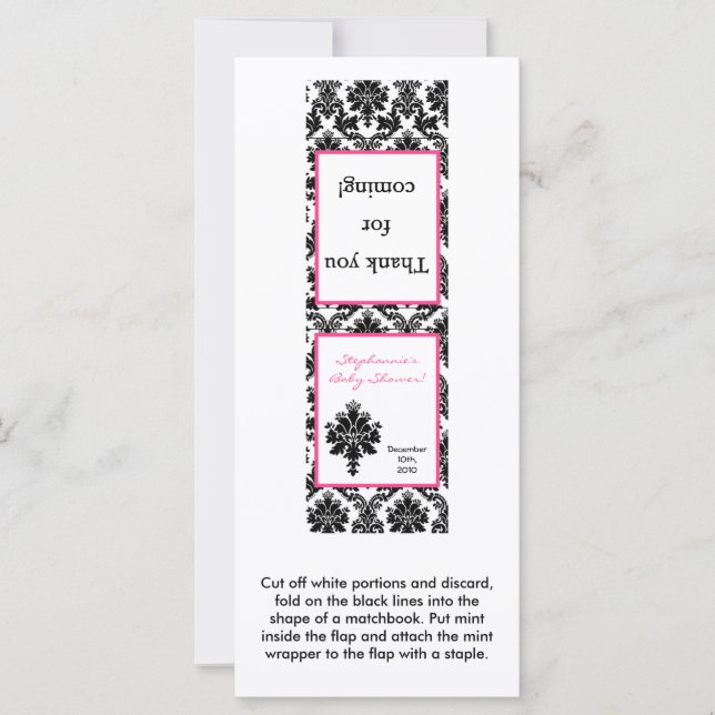 25 Monnaies Cartes Hot rose noir Damask (Devant)