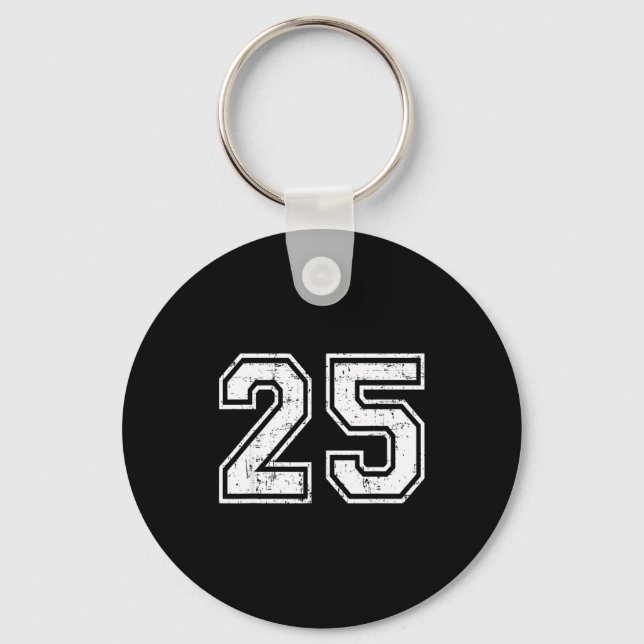 25 Number Twenty-five Team Srts Nge Varsity Matchi Keychain (Front)