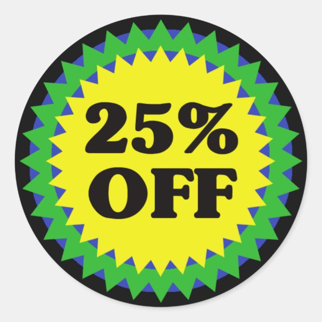 25% OFF RETAIL SALE STICKER (Front)