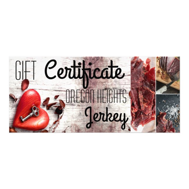 25 Pack Business Gift Certificate Country Wood Key (Front)