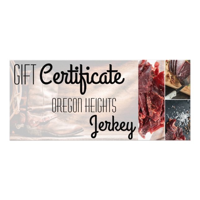 25 Pack Business Gift Certificate Cowboy Boots Bar (Front)