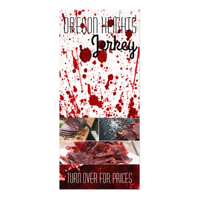 25 Pack Business Price List Blood Splatter Vampire Rack Card (Front)