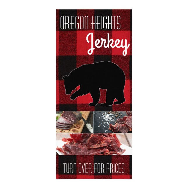 25 Pack Business Price List Red Buffalo Bear Black Rack Card (Front)