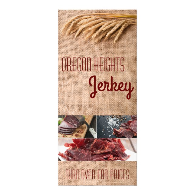 25 Pack Business Price List Wheat on Burlap Sack C Rack Card (Front)