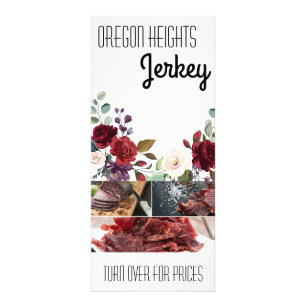 25 Pack Business Price List White Roses Gold Geome Rack Card