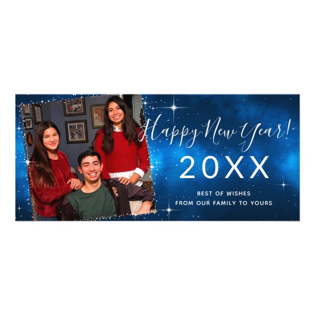 25 Pack Joyeux Cartes photos du Nouvel An | Script (Devant)