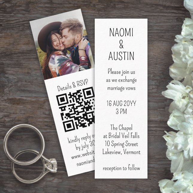 25 Pack Mini Faire-part de mariage QR Code Signets (Créateur téléchargé)