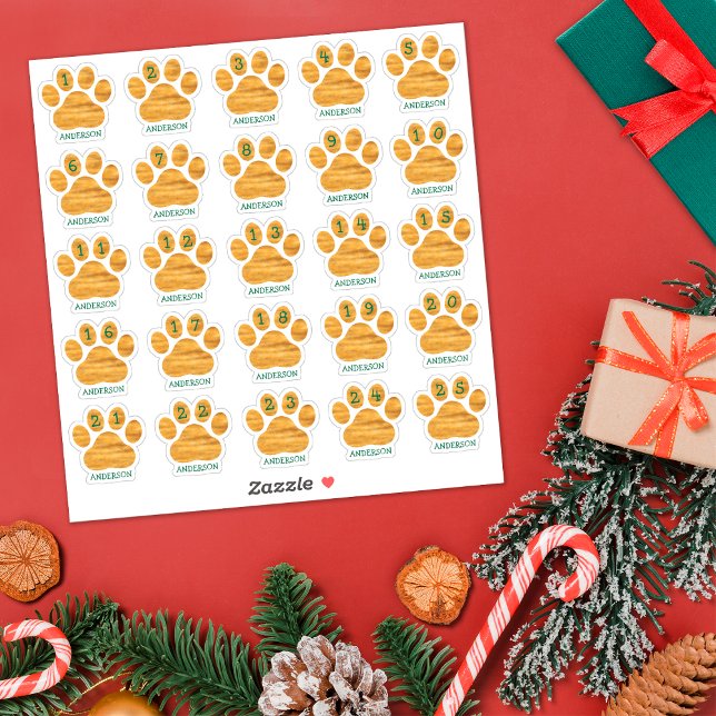 25 Personalized Days of December Dog Paw Advent  (Creator Uploaded)