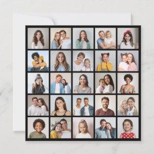 25 Photo Collage Editable Colour Greeting Card
