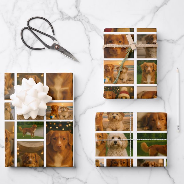 25 Photo Collage Personalized Template Wrapping Paper Sheet (Front)