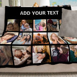 25 Photo Collage Template Fleece Blanket<br><div class="desc">Add a personal touch to your home with this unique fleece blanket that offers a fun way to show off your most treasured photos. This customized collage template includes 25 of your favourite pictures of friends, family, or cherished pets, creating a visually striking and heartfelt keepsake. It would also be...</div>