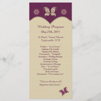 25 Purple Gold Butterfly Wedding Programs