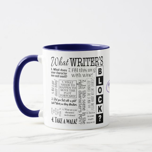 25 Solutions to Writer's Block Mug (Left)
