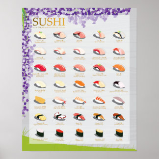 25 SUSHI TRADITIONNELS, WISTERIA, Poster 16"X20"