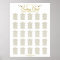 25 Table Elegant Gold Wedding Seating Chart