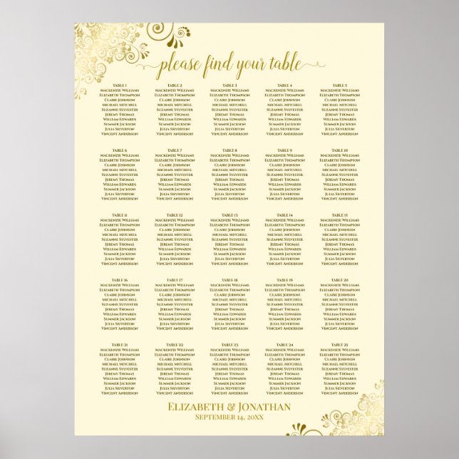 25 Tableau Mariage Gold & Cream (Devant)