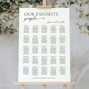25 Tables Modernes - Bienvenue Tableau des sièges