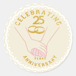 25 th Anniversary Celebation Classic Round Sticker
