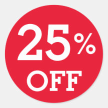 25% twenty five Percent OFF discount sale