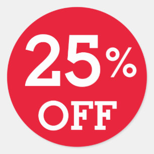25% twenty five Percent OFF discount sale   Classic Round Sticker