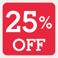 25% twenty five Percent OFF discount sale   