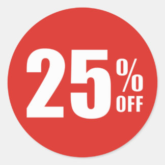 25% Twenty Five Percent OFF Discount Sale Sticker
