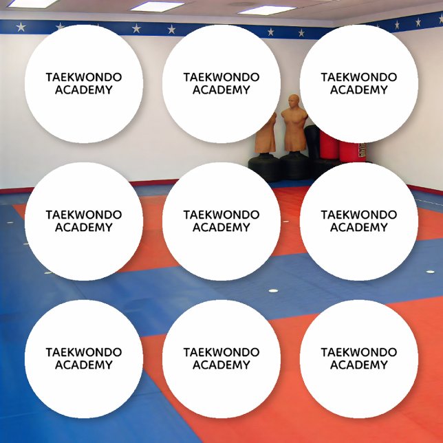 25 White Custom Taekwondo Floor Stickers 2.25" (Créateur téléchargé)