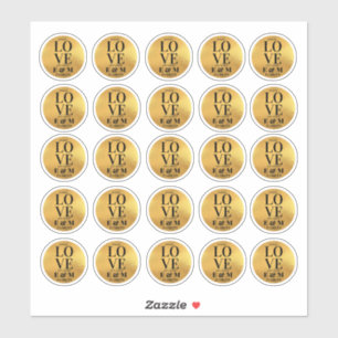 25 x Gold Sanitizer Stickers Spread Love Not Germs