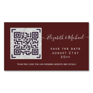 25 x MAGNETIC QR SCANNING CODE Wedding SAVE DATES Magnetic Business Card
