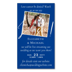 25 x Magnetic Wedding Livestreaming Save the Date Magnetic Business Card