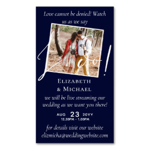 25 x Magnetic Wedding Livestreaming Save the Date Magnetic Business Card