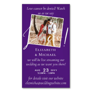 25 x Magnetic Wedding Livestreaming Save the Date Magnetic Business Card