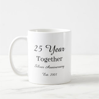 25 Year Anniversary Mug-Silver Wedding Anniversary Coffee Mug