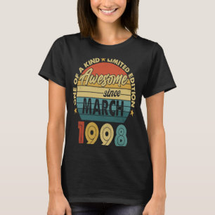 25 Year Old Awesome Since March 1998 25th Birthda T-Shirt
