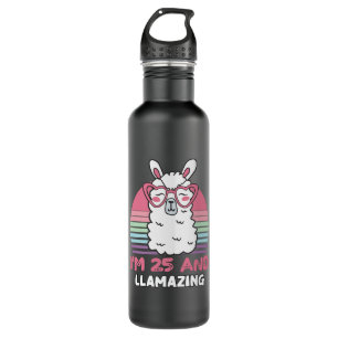 25 Year Old Bday Llamazing 25th Birthday Llama 710 Ml Water Bottle