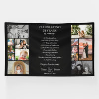 25 year wedding anniversary photo collage editable