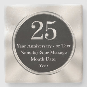 25 Year Work Anniversary Gift Ideas, Personalized Stone Coaster