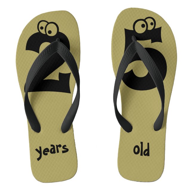 25 years old Fun Birthday Numbers Flip Flops (Footbed)