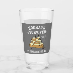 25 Years on the Job 25th Work Anniversary Glass