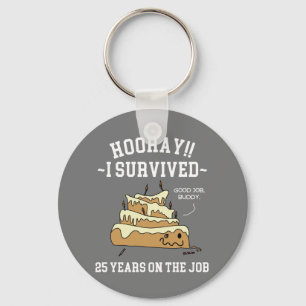 25 Years on the Job 25th Work Anniversary Keychain