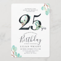25 Yrs Growing 25th Birthday | Eucalyptus