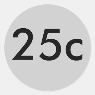 25c classic round sticker