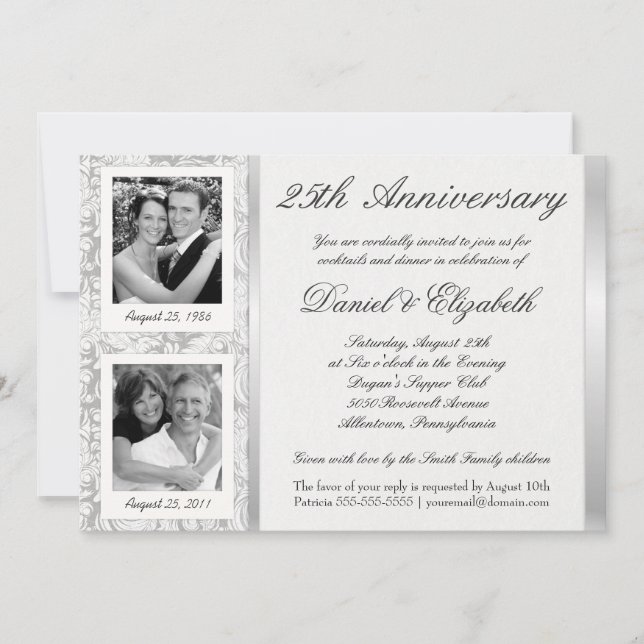 25e Anniversaire - Cartes d'invitation photo - Hie (Devant)