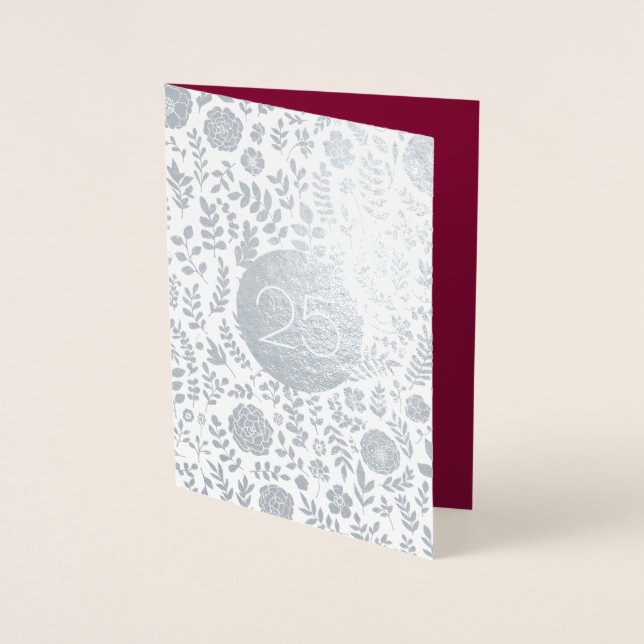 25e anniversaire d'argent Véritable carte de voeux (Devant)