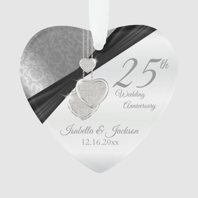 25e anniversaire de Mariage d'argent Keepsaké (devant)
