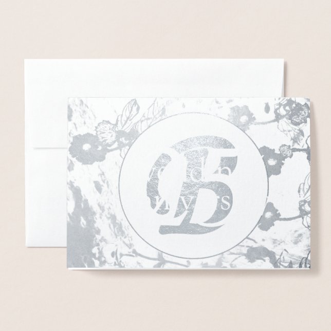 25e anniversaire du Mariage Carte blanche à huile  (Devant avec enveloppe)